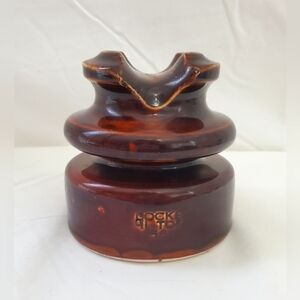 Vintage Locke Hi Top 56 Brown Porcelain Power Line Insulator